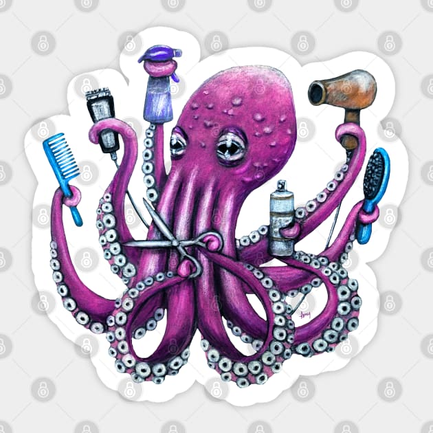 "OctoStylist" - OctoKick collection Sticker by GardenPartyArt